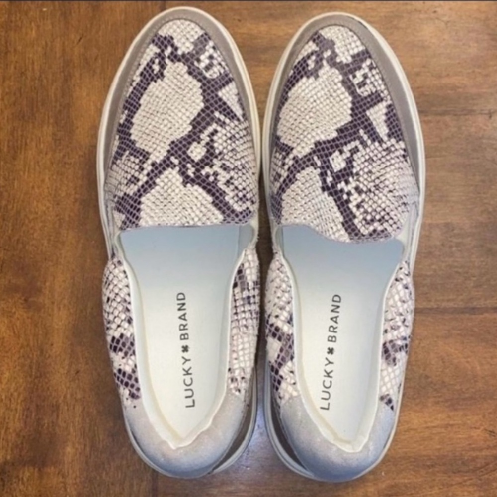 Lucky Brand Takato Women's Slip On Python Print Loafers - Size 9